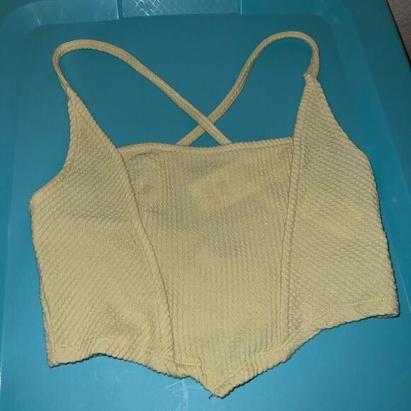 NWT Urban outfitters Out from Under green structured crop top strappy size XS - Picture 3 of 6